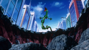 Rayquaza destroys much of the city as it hunts down Deoxys 1. 