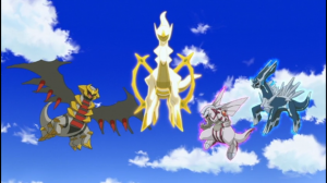 The Four primordial Pokemon gathered together after Arceus' power is fully restored.