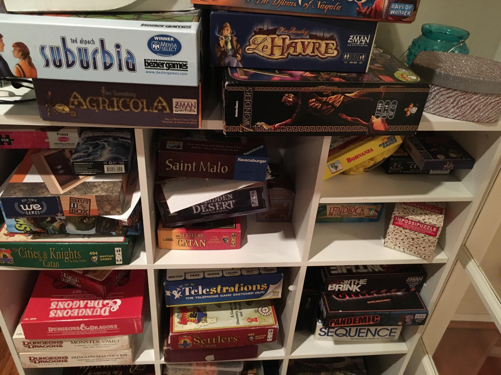 One of three board game shelves in our house